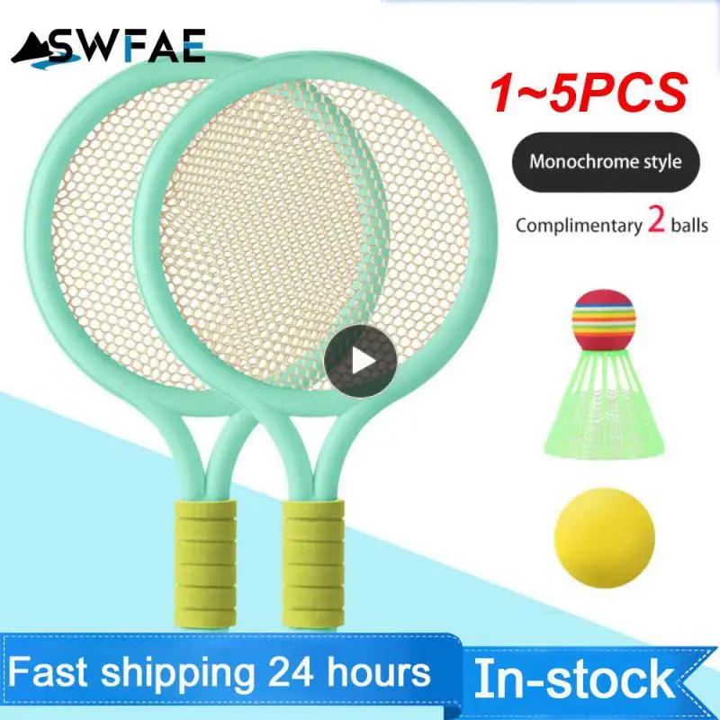 

1~5PCS Children's Badminton Tennis Racket Beginner Training Outdoor Beach Tennis Kindergarten Baby Parent Child Interactive Toys