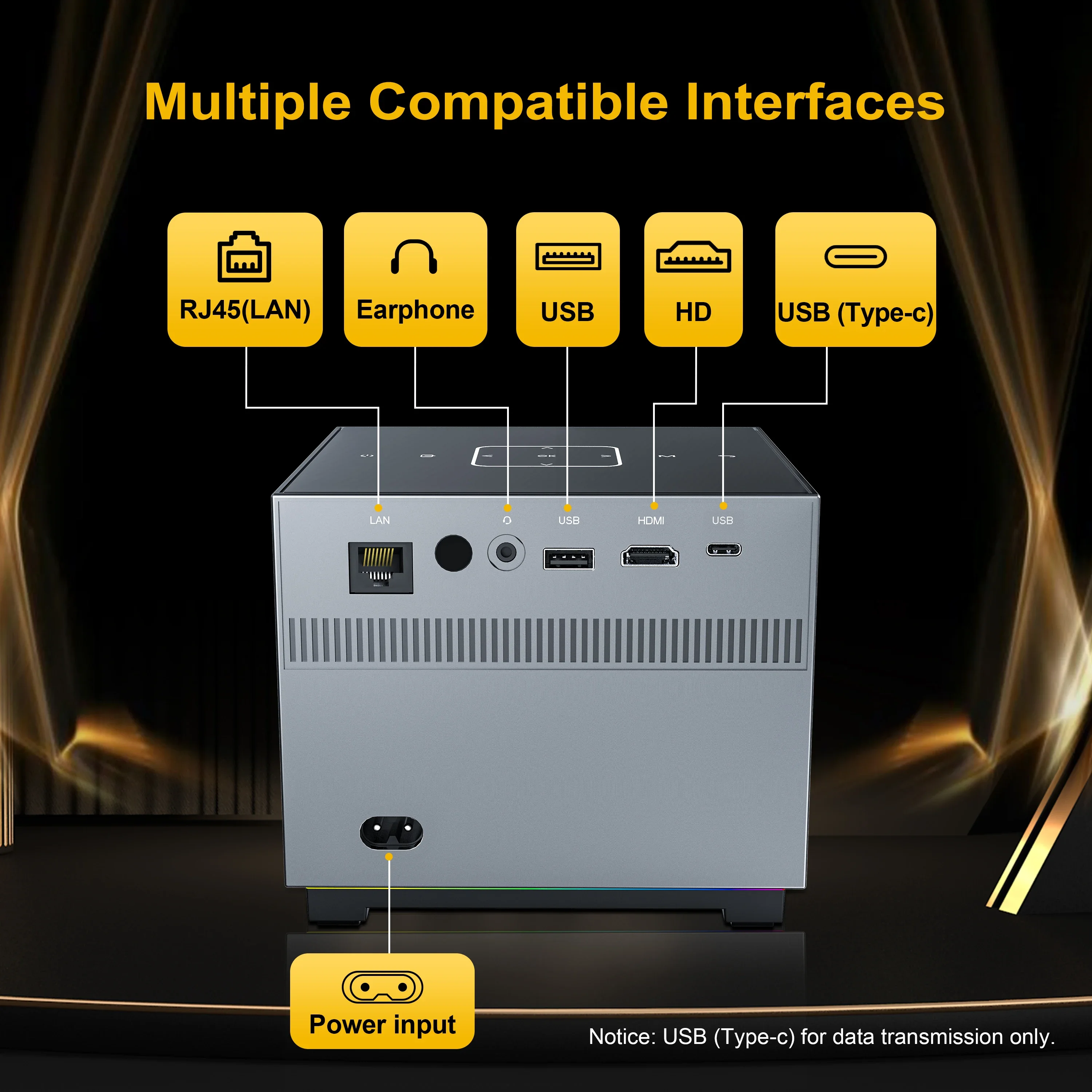 Портативный мини-проектор Xnano X3 с беспроводным фокусом и Wi-Fi