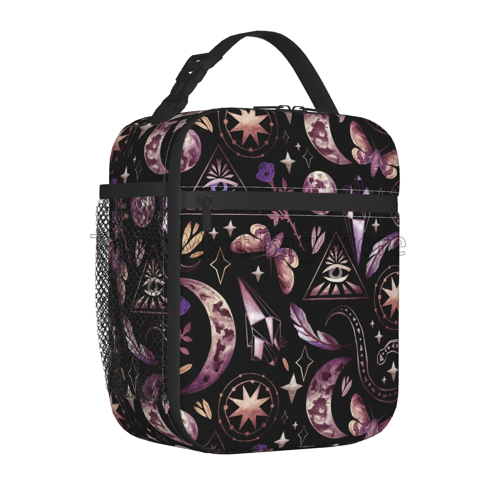 Tarot Moon Butterfly Magic Goth Ланч-бокс многоразовые переносные изолированные тоуты сумка