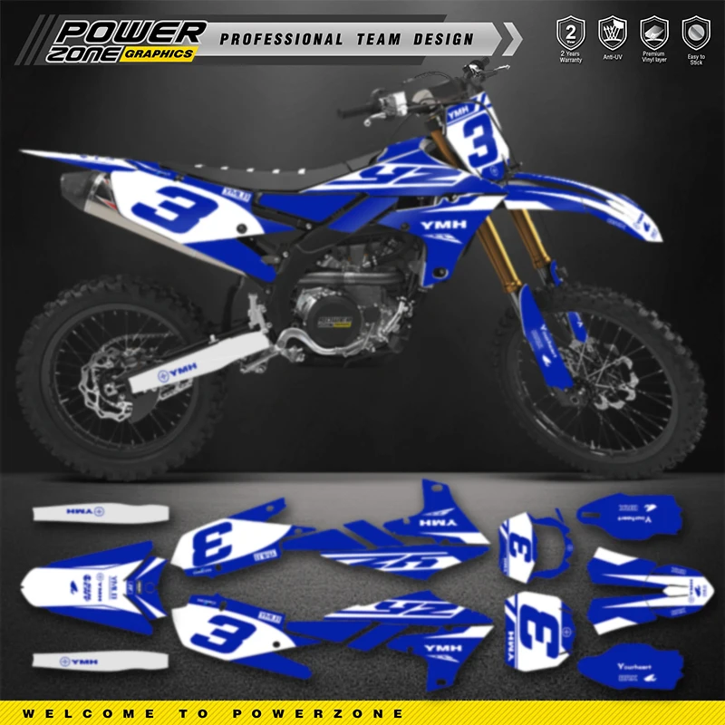 PowerZone пользовательские графические фоны для команды набор наклеек YAMAHA 2019 2020 2023