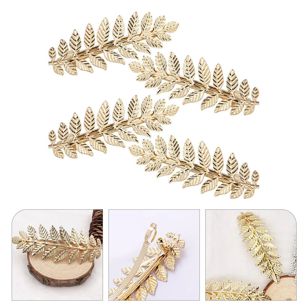 

4 Pcs Leaf Hairpin Barrettes Women Jewels Ponytail Clips Women's Thick Temperament