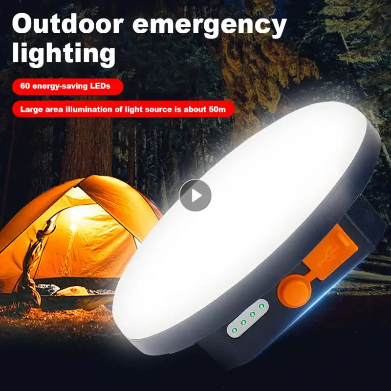 

Светодиодный фонарь для палатки с аккумулятором, портативный аварийный ночной Светильник для рынка, уличная лампа для кемпинга с USB-зарядко...
