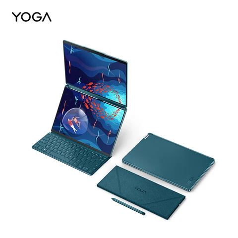 Ноутбук Lenovo YOGA Book 9i, 13,3 дюймов, двухэкранный flipbook 13-го поколения, i7, 16 ГБ, 1 ТБ, 2,8 K, OLED сенсорный экран, клавиатура в виде ручки