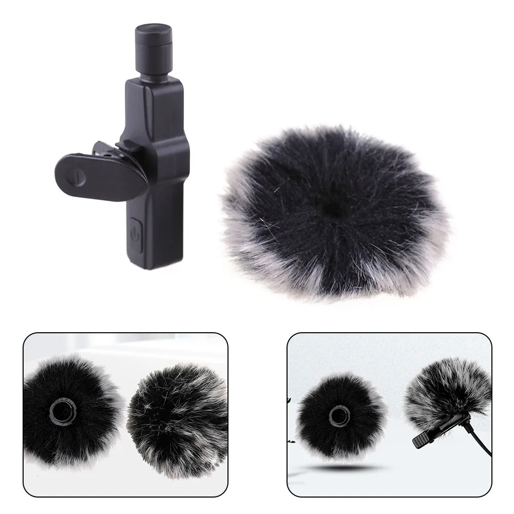 

1pc Furry Windshield Mic Outdoor Microphone Furry Windscreen Muff For 5-12/15mm Clip-on Lavalier Microphone Fur Wind Cover
