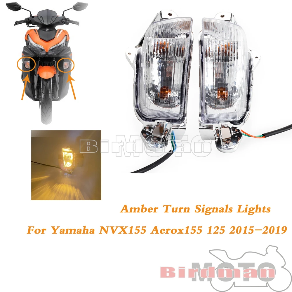 

Motorcycle 12V 10W Amber Turn Signals Lights LED Running Lamp Front Blinker Indicator For YAMAHA AEROX155 NVX155 125 2017-19