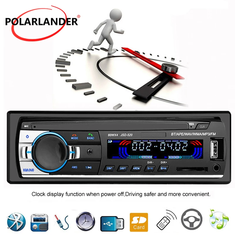 Автомагнитола 1 Din Bluetooth стерео USB SD-карта AUX 12 В FM-радио mp3-плеер приемник с
