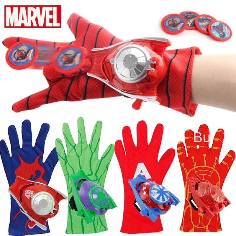 

Marvel Avengers Anime Toy Super Hero Glove Launcher Props Captain America Spiderman Hulk Ironman Cosplay Gift Launcher For Kids