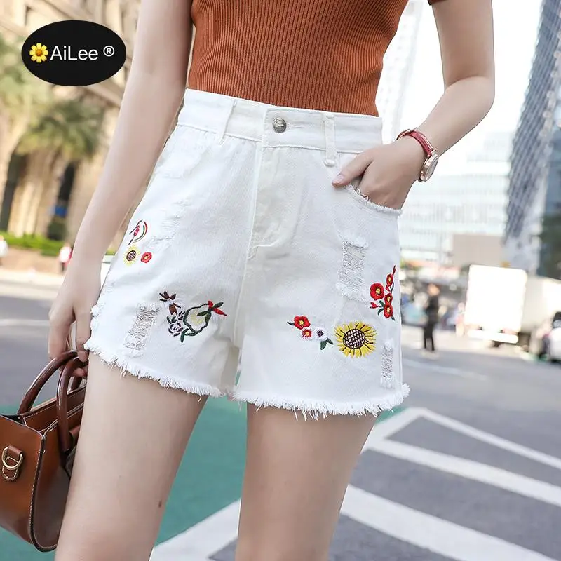 Women's Denim Shorts Large Size Summer 5XL High Waist Elastic Waist Harem Ruffle Shorts Jeans For Women Cute Streetwear Pockets
