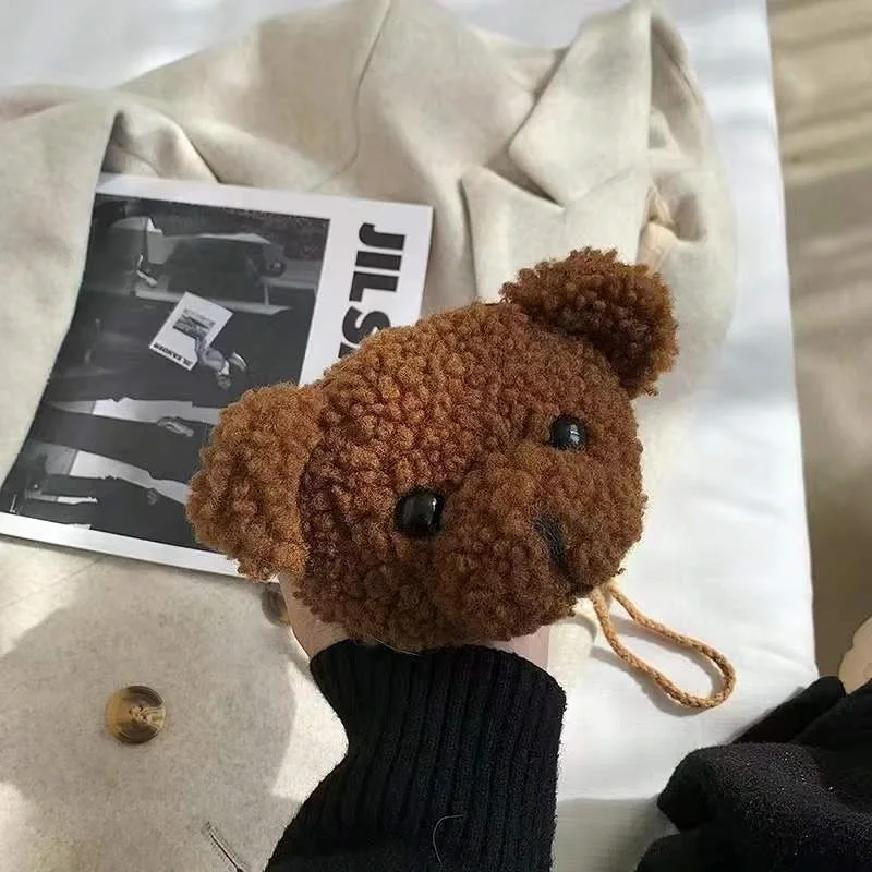 

Детский милый плюшевый медведь по диагонали, маленькая сумка, кошелек для монет