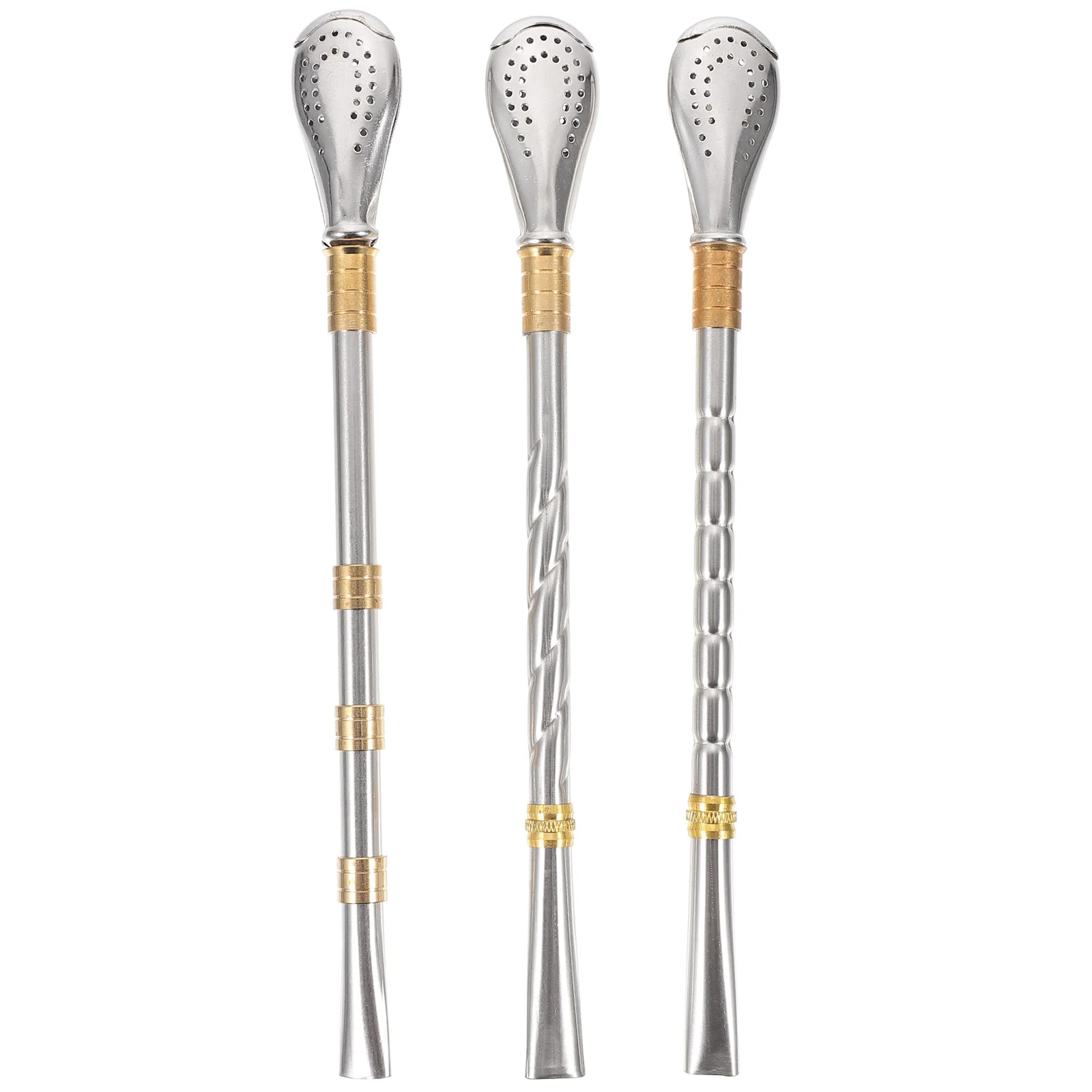 

Spoon Straw Cocktail Spoons Drink Serving Filter Metal Stirrer Straws Mixing Steel Stainless Stirring Drinking Beverage Ice
