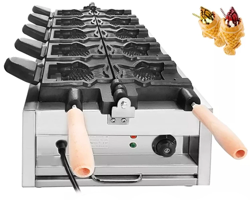 

Электрическая машина для приготовления вафель Taiyaki, 3 кВт, японская машина для приготовления оладий и вафель в форме рыбы