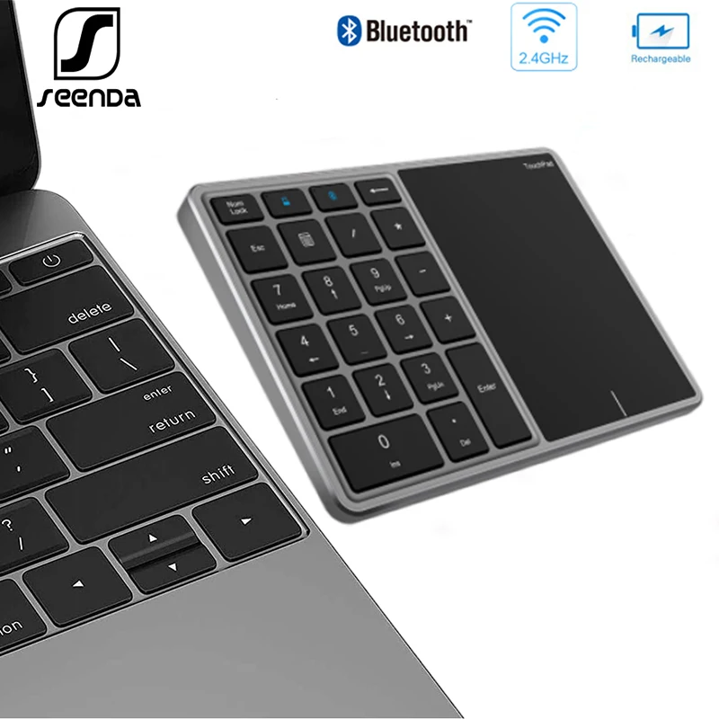 

Беспроводная Bluetooth-панель SeenDa, 22 клавиши, с сенсорной панелью
