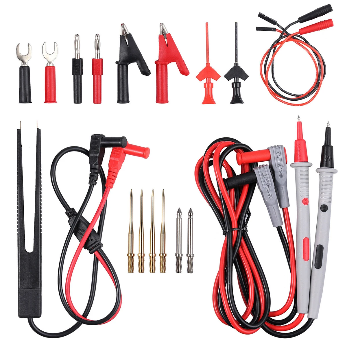 

Набор тестовых щупов для мультиметра, безопасные, точные, электрические, с изолированными щупами, профессиональный диагностический инстру...