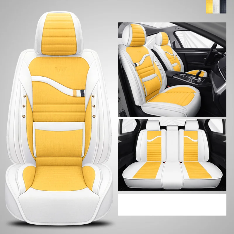 

Flax Car Seat Covers For Volkswagen Polo Sedan Touran 2007 Golf 4 5 6 Passat B5 B6 B7 Tiguan T-ROC Touareg Sharan Accessories