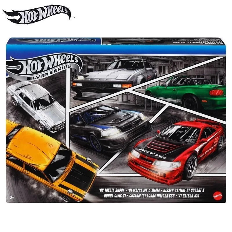 Фото Hot Wheels 2025 JBY77 Silver Label 6 шт./лот Nissan Skyline Datsun Acura сплав маленькая модель автомобиля 1/64 литые под давлением игрушки-автомобили №5