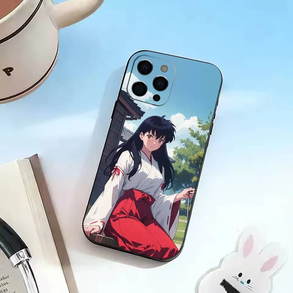 Фото Чехол для телефона Tragic Miko Kikyo для iPhone 16, 17, 14, 13, 12, 11 Plus, Pro Max, XS, мягкий черный силиконовый чехол №4