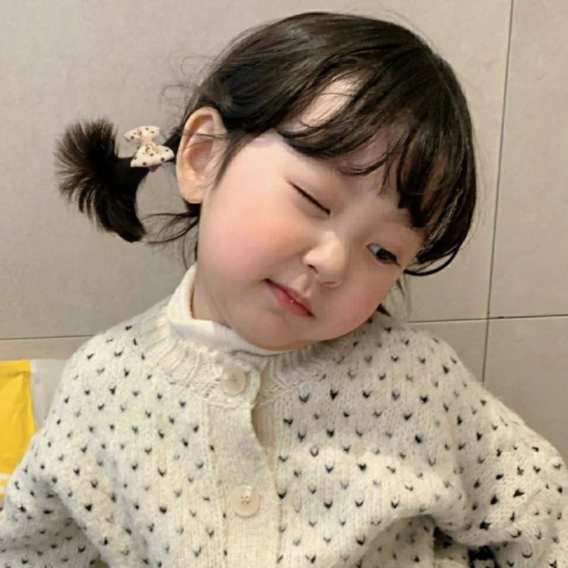 

Children's Cute Bow Headwear Hair Ties Rope Kawaii Accessories Baby Bowknot Leather Band for Girls Kids Hairties