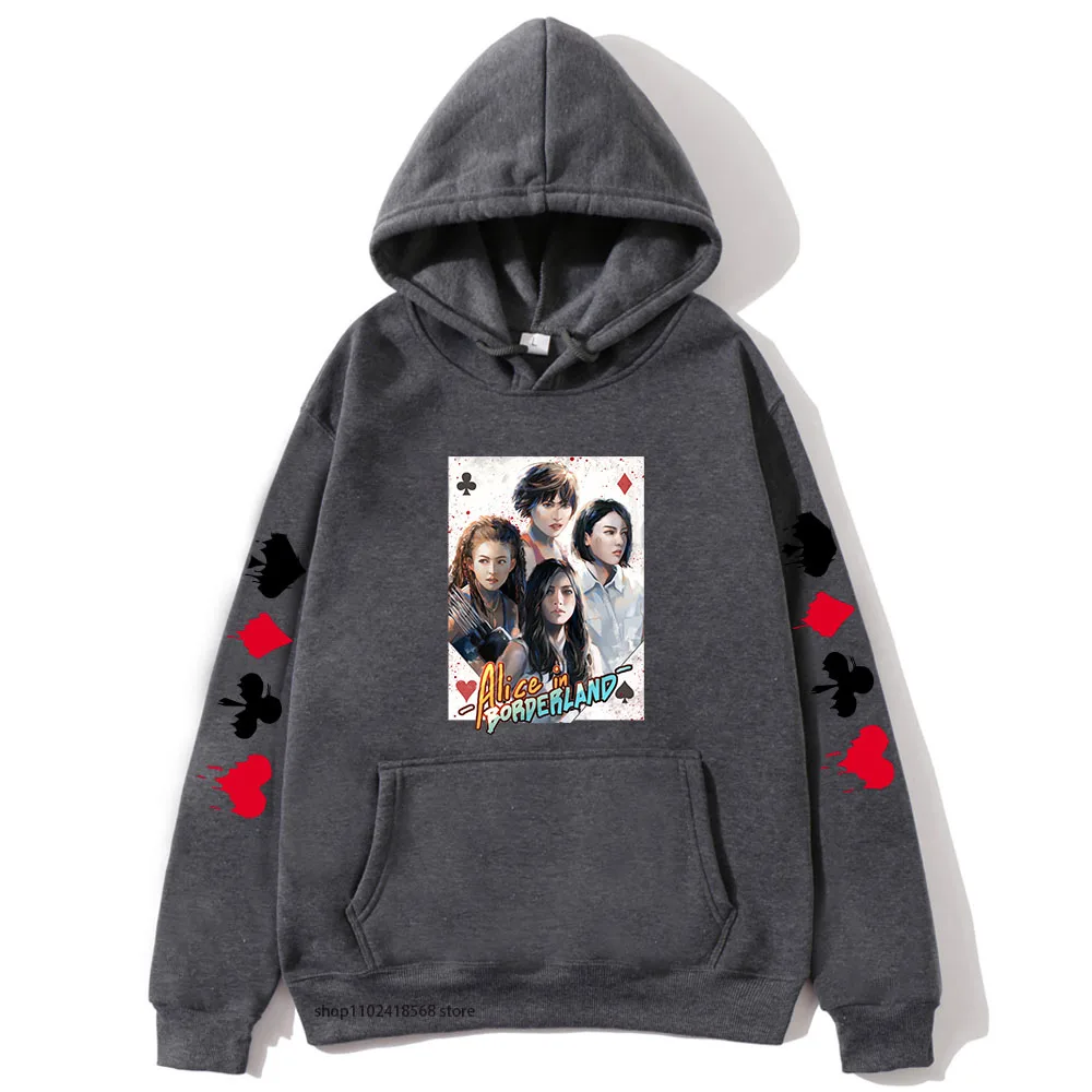 

Chishiya Alice In Borderland Hoodies Anime Cartoon Print Sweatshirts Manga Graphic Streetwear Long Sleeveclothes Mens Pullovers