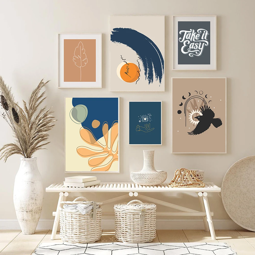 

Boho Prints Gallery Wall Sun Matisse Abstract Canvas Painting Modern Vintage Poster Pictures For Living Room Home Decor