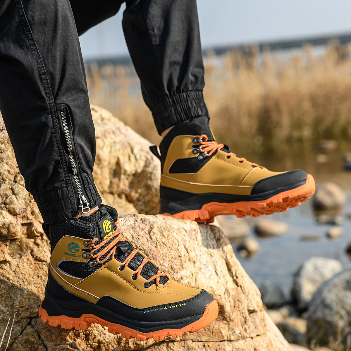 Мужские защитные ботинки со стальным носком износостойкие рабочие защита от