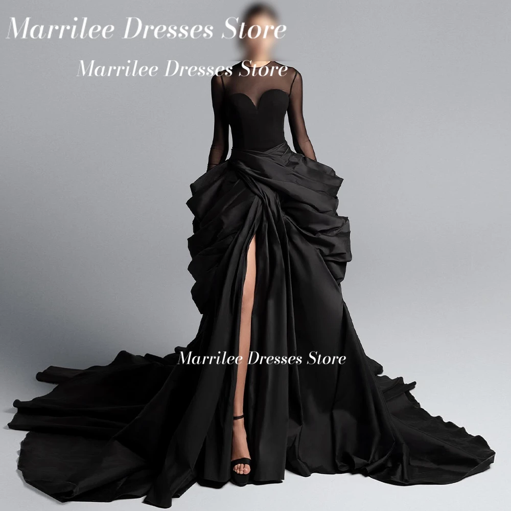 Marrilee Индивидуальные атласные трапециевидные платья с длинными рукавами и