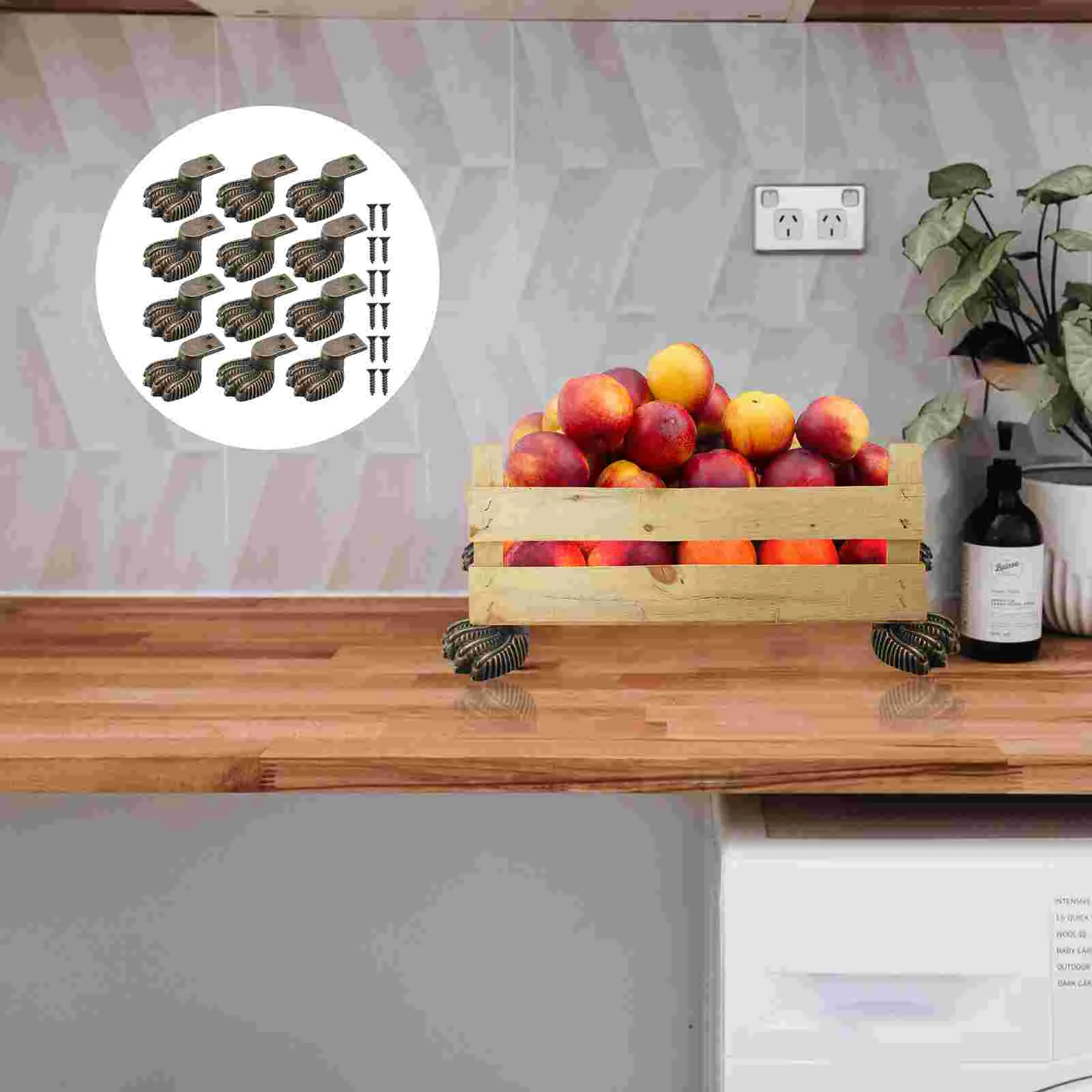 

Box Feet Cornerdecorative Storage Wooden Protector Jewelry Leg Wood Guard Legsgift Vintage Cases Bronzemetal Case