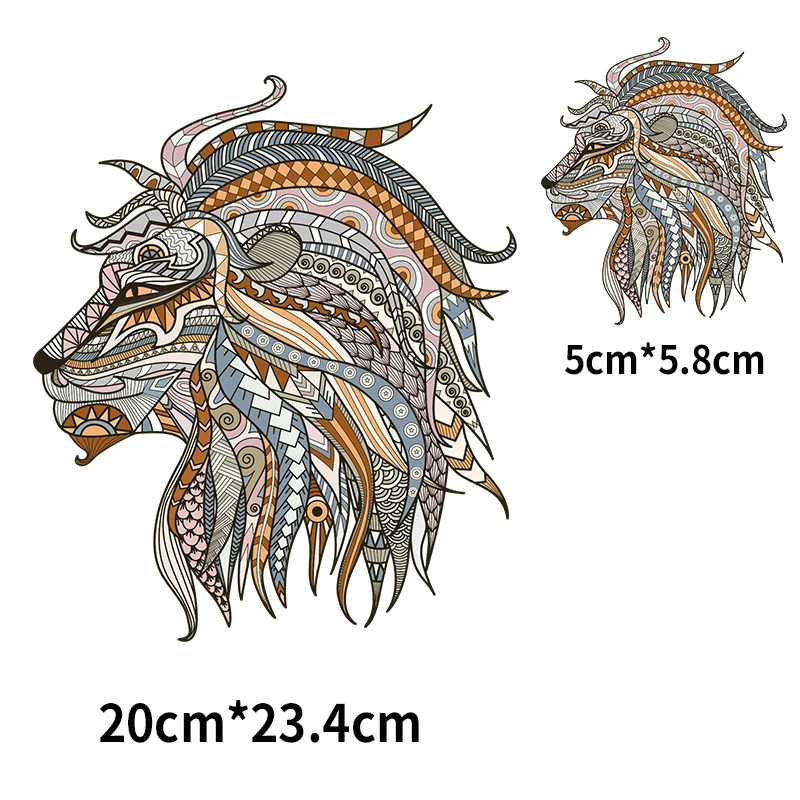 Термонаклейки на одежду с изображением тигра льва