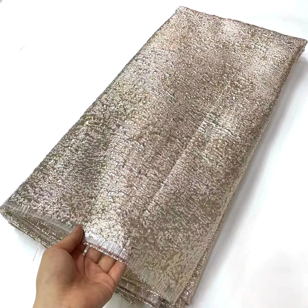 

Brocade Lace Fabric 2022 African Jacquard Fabric High Quality Nigerian French Embroidery Gilding Lace For Dress MJ522