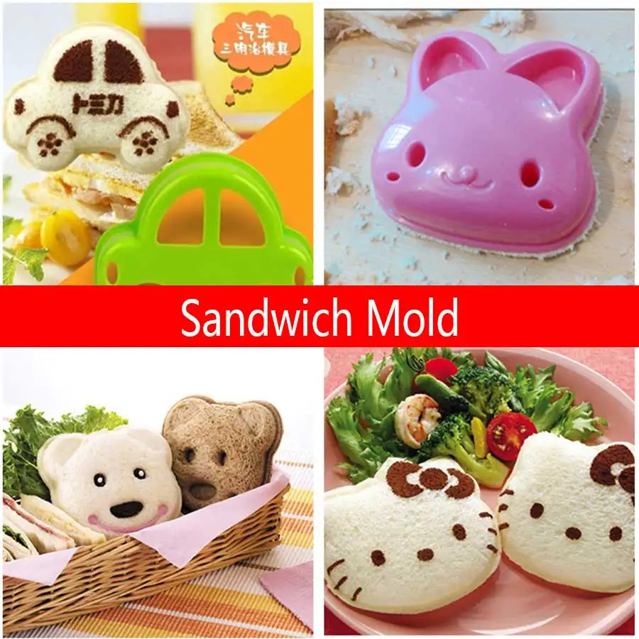 

Bear Rabbit Shaped Lunch Sandwich Mold Cat Bread Mold Biscuit Embossing Die Crust Toast Cookie Cutter Pastry Tool Kitchen Supply
