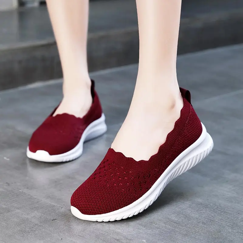 

soft women esparirilles hip hop without laces laddies sneakers tenisky knitted running sport shoes tennis sports classic 2022