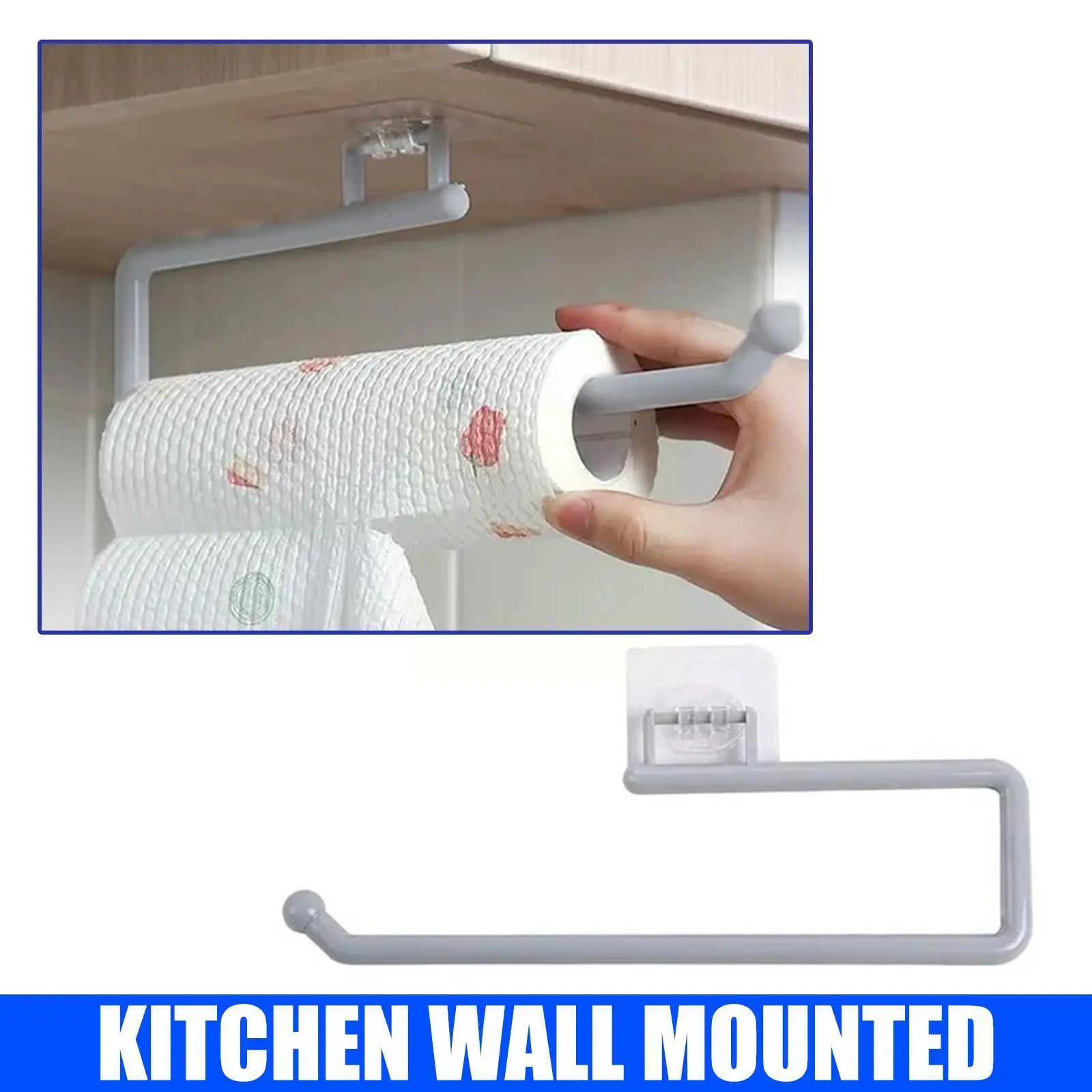 

Вешалка для бумажных рулонов настенная вешалка для хранения полотенец для кухни ванной комнаты Крючок для хранения Бар шкафа тряпичная вешалка H U5B3