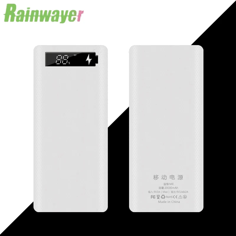 

5V Dual USB Power Bank Case Type C USB 5V 2A Battery Box 8*18650 Mobile Phone Charger DIY Shell Case for IPhone X Samsung Huawei