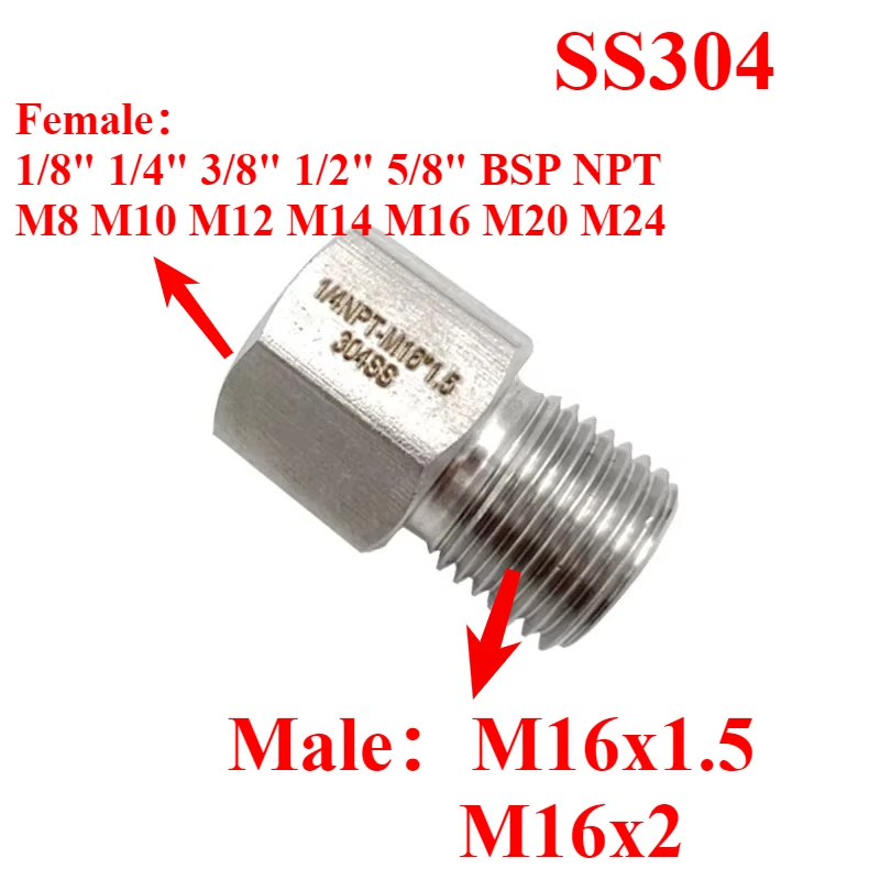 

Переходная втулка из нержавеющей стали 304 M16 на M8