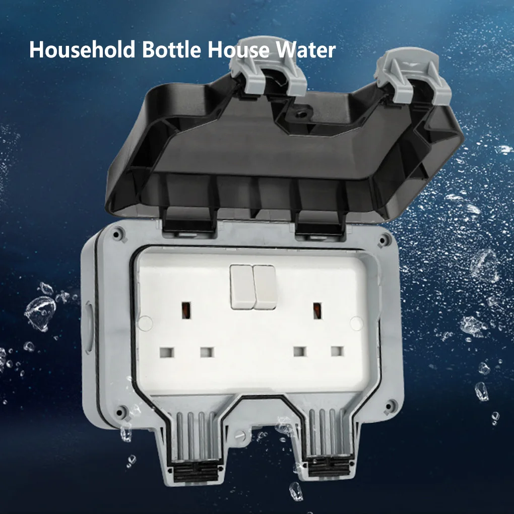 

UK Plug Outdoor Socket Dust-proof Wall Power Outlet Office Garden Box