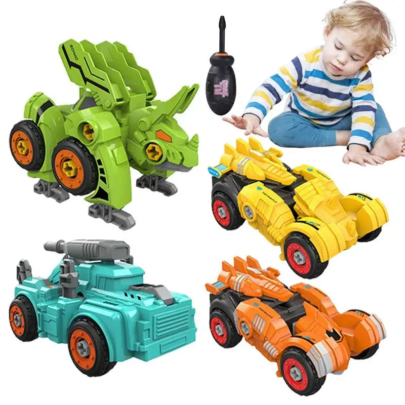 

Deform Dinosaur Car Toy Children's Assemble Dinosaur Toy Car Burrs-Free Early Educational Toy For Home Park Kindergarten And