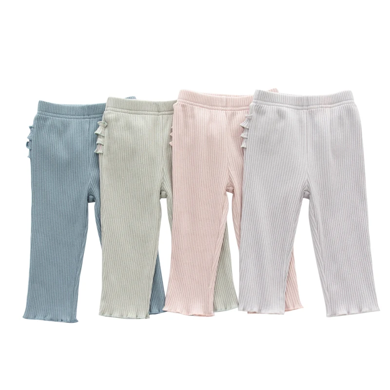 Ribbed Baby Pants Toddler Girls Cotton Soft Elastic Trousers Casual Leggings Kid Spring Clothing