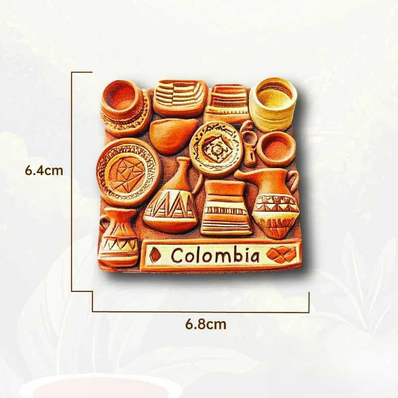 

Колумбийский коренный керамический магнит на холодильник - 3D предколумбийское искусство, сувенир, декор в этническом стиле, уникальный подарок в Южной Америке