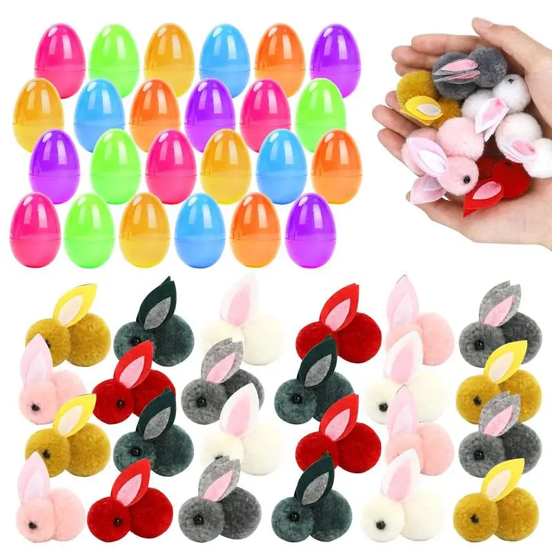 

Easter Egg Fillers Easter Eggs With Plush Bunny Colorful Easter Toys For Easter Party Favors Teens Eggs Hunt Game Presents