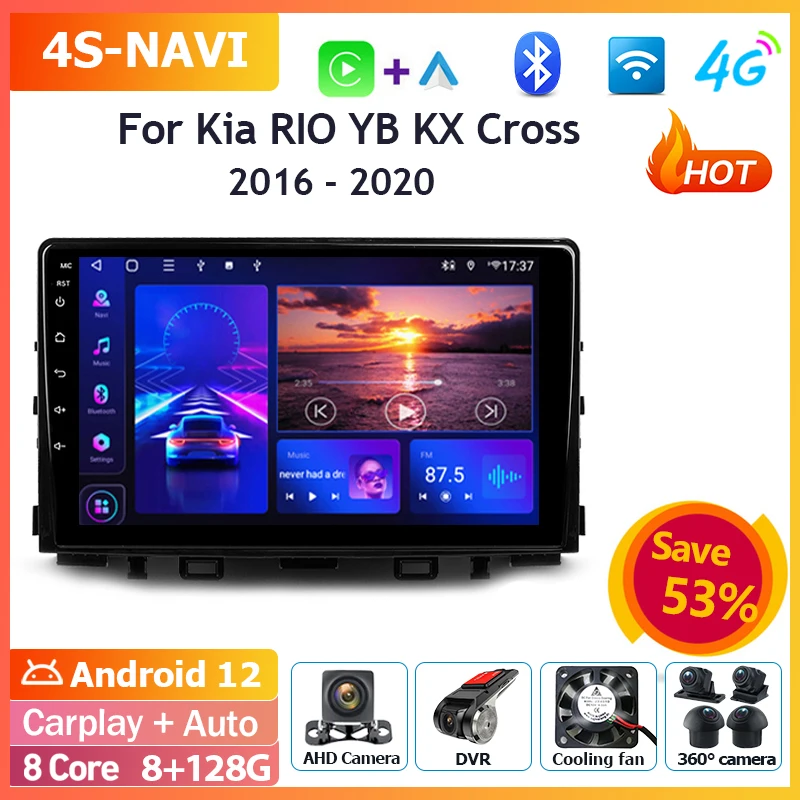 

Автомагнитола на Android, мультимедийный плеер с монитором для Kia RIO YB KX Cross 2016-2020, навигация, Bluetooth, GPS, Carplay, Wi-Fi, 4G