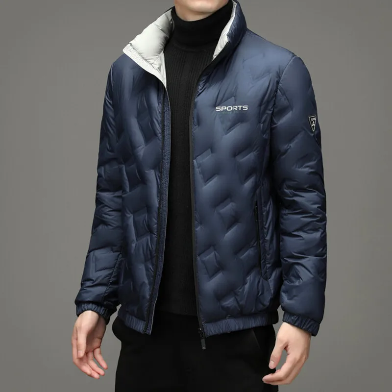 2022 Autumn Winter New Down Jacket Men's Lightweight Eiderdown Warm Coat Korean Fashion Casual Jacket High End Men's Clothes