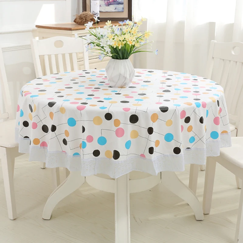 

Nappe de Table ronde imperméable en PVC, résistant à l'huile, pour Restaurant, Banquet, fête de mariage