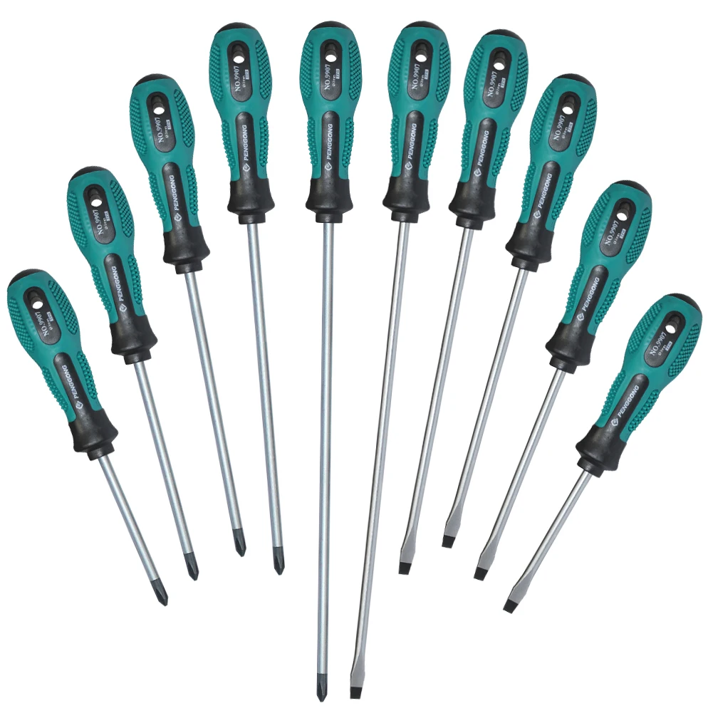 

10pcs Multi-function Screwdrivers PP Handle Security Insulated Electrician Screw Driver Maintenance Repairing Hand Tool 75-200mm