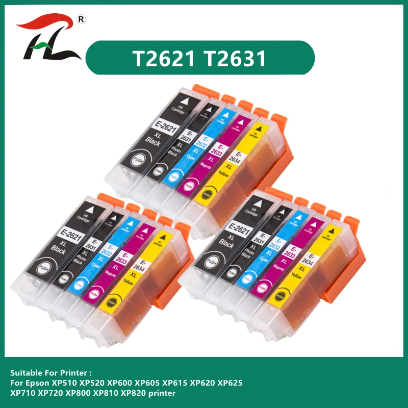 Compatible for T2621 T2631 - T2634 Ink Cartridge for EPSON XP 520 600 605 610 615 620 625 700 710 720 800 810 820