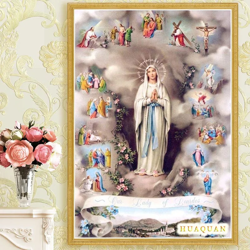 

Набор для вышивки крестом Иисус, Дева Мария Мадонна, Набор для вышивки на холсте, набор для рукоделия, домашнее украшение, живопись
