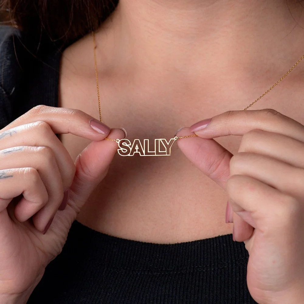 Custom Name Pendant Necklace For Women Unique Personalised Stainless Steel Silver Chain Customized Summer Jewelry Gift |