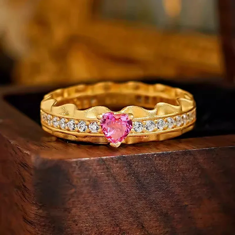 XUYUANFEN Преступная принцесса! Кольцо Freud Love с искусственным розовым турмалином