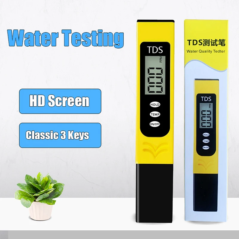 

1Pc Digital TDS Water Quality Test Pen Meter Tester Thermometer Water Purity Filter Hydroponic for Aquarium Pool Water Monitor