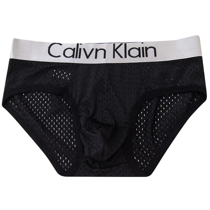 4PCS/Lot Mesh Hole Men Brief Underwear Men Panties Sexy Low Waist Male Briefs Underpants Comfortable Breathable Fashion 2023