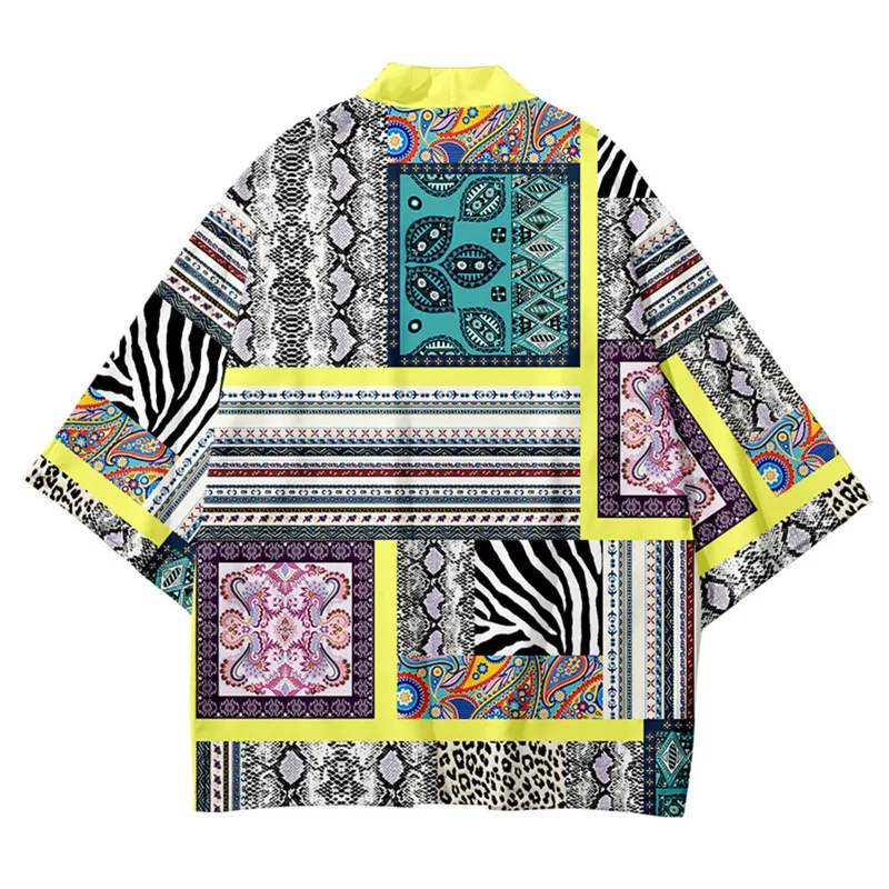 

Newest 2022 Retro Ethnic Pattern Summer Top Loose Japanese Fashion Kimono Cardigan Robe girls Boy Haori Yukata