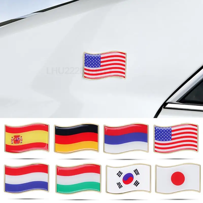 

NEW Car Flag Metal Stickers Modified Decorations Decals American British German